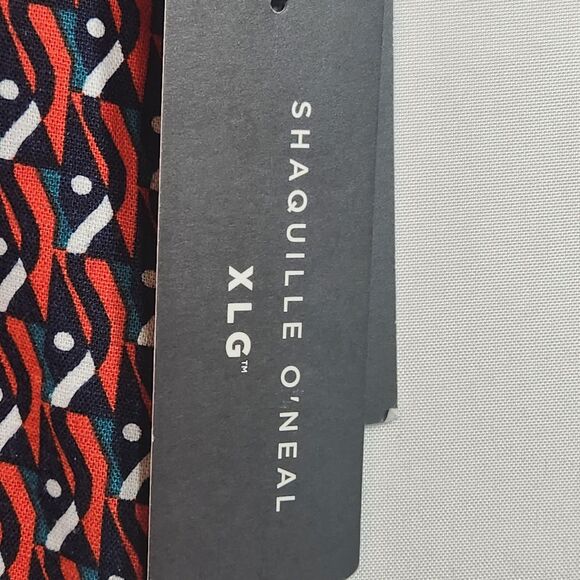 Shaquille O'Neal XLG Mens Shirt Button Short Sleeve Size XLT Red White Black NWT - Picture 12 of 16